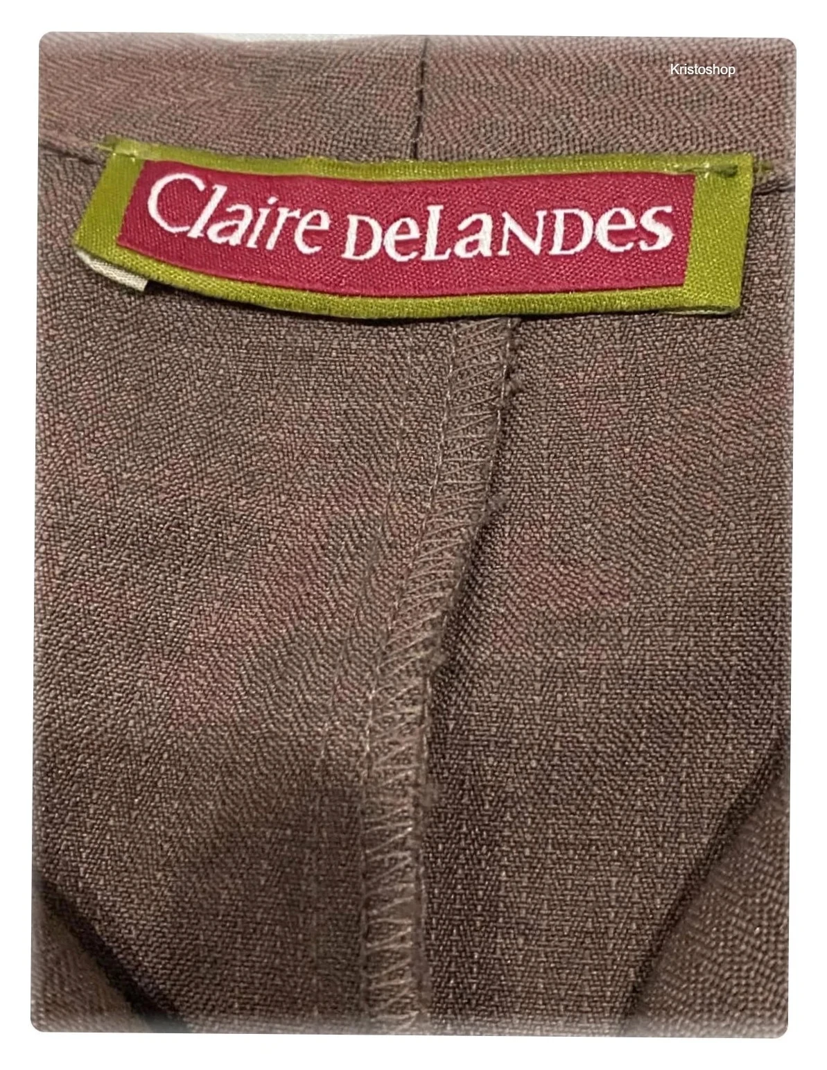 Korte blazer Vintage Claire Delandes bruin lange mouwen Maat 40 – photo 6